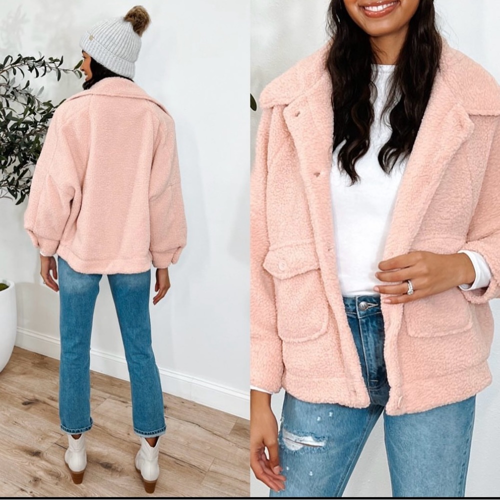 Shop Talulah - Jansen Teddy Jacket - Rose